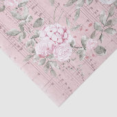 grijze roze bloemen muziekvel tissuepapier (Detail)