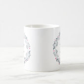 Grijze Roze Bloemige Monogram Koffiemok (Center)