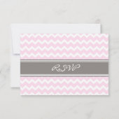 Grijze roze Chevron RSVP-bruiloft RSVP Kaartje (Achterkant)
