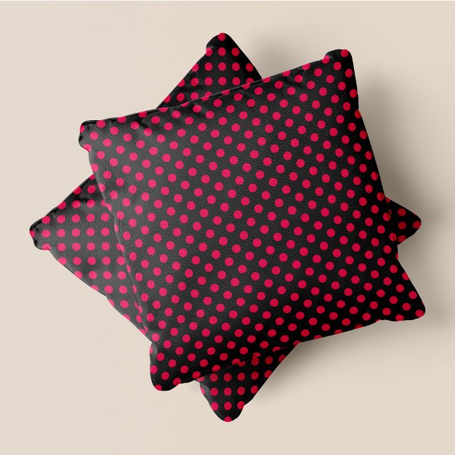 Grijze & Roze Chic Polka Dots Kussen (Grey & Pink Chic Polka Dots Throw Pillow)