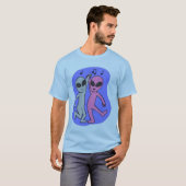 grijze roze dansaliens blauw van Wendy C Allen T-shirt (Voorkant volledig)