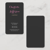 Grijze roze eminine Moderne Minimale Professionele Visitekaartje (Voorkant / Achterkant)