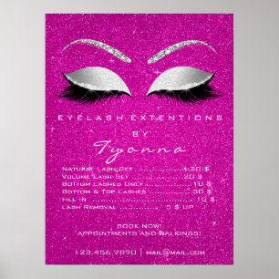 Grijze Roze Gouden Make-up Artiest Wimpers Prijsli Poster