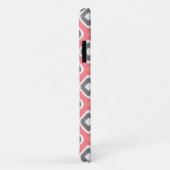 Grijze roze Ikat Mod Patroon met Monogram Case-Mate iPhone Case (Achterkant/rechts)