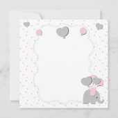 grijze roze meisje olifant bedankkaart (Achterkant)