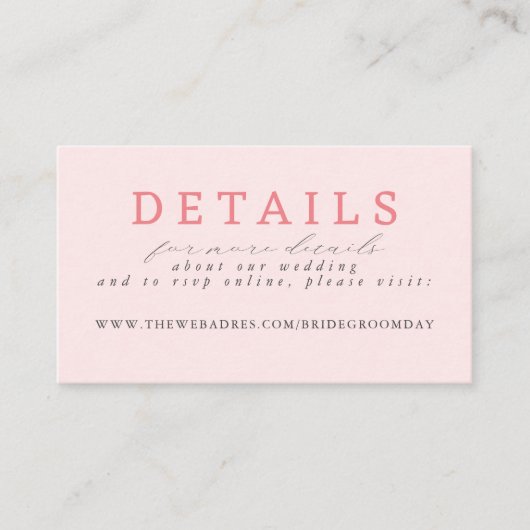 Grijze Roze Met De Hand Getekende Wilde Bloemen Tr Informatiekaartje (Voorkant)