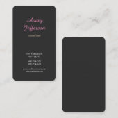 Grijze roze moderne, minimalistische professional visitekaartje (Voorkant / Achterkant)