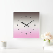 Grijze roze ombre Square Wall klok (Huis)