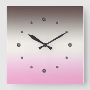 Grijze roze ombre Square Wall klok