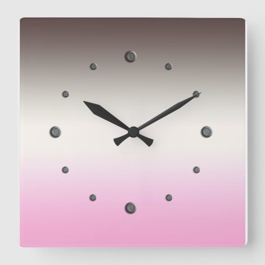 Grijze roze ombre Square Wall klok (Voorkant)