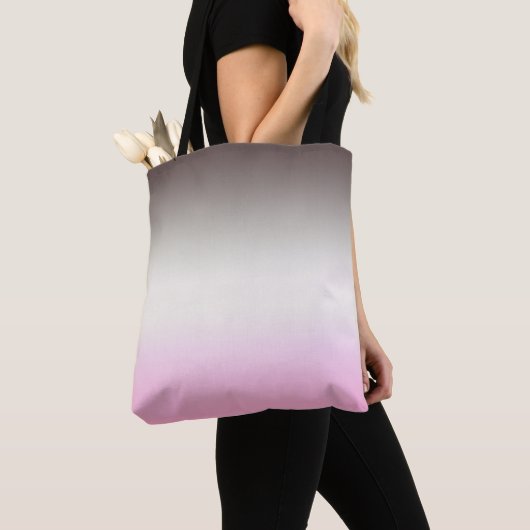 Grijze roze ombre tote bag (Dichtbij)