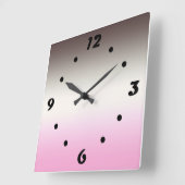 Grijze roze ombre vierkante klok (Hoek)