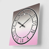 Grijze roze ombre vierkante klok (Hoek)
