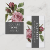 Grijze roze  Roos Florist Visitekaartjes (Voorkant / Achterkant)