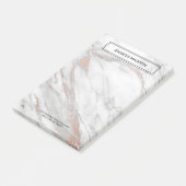 Grijze roze roze goudkleurig | NAAM + ADRES Post-it® Notes (Schuin)