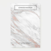 Grijze roze roze goudkleurig | NAAM + ADRES Post-it® Notes (Voorkant)