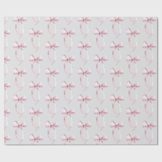 Grijze Roze Roze Lintjes Cadeaupapier (Vlak)