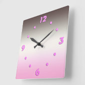 Grijze roze schaduw vierkante klok (Hoek)