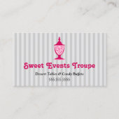 Grijze roze Snoep Buffet dessert tabellen Visitekaartje (Voorkant)