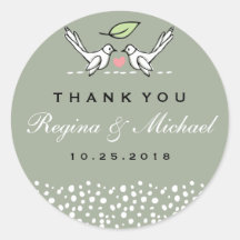 Grijze roze Tortelduifjes Doodle Wedding voor Stic