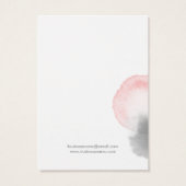 Grijze roze Waterverf Achtergrond die Kaarten afge Visitekaartje (Achterkant)