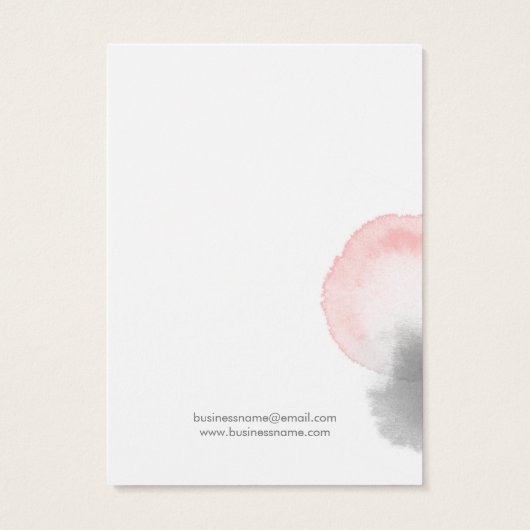Grijze roze Waterverf Achtergrond die Kaarten afge Visitekaartje (Achterkant)