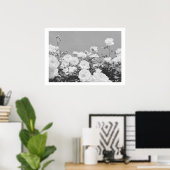 Grijze Rozen Bloementuin Foto Kunstprint Poster (Thuiskantoor)