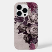 Grijze Rozen en Bourgogne Accent Case-Mate iPhone Case (Achterkant)