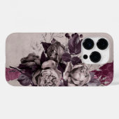 Grijze Rozen en Bourgogne Accent Case-Mate iPhone Case (Achterkant (horizontaal))
