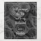 Grijze rozen, etiket met grijze bloemkolf (Enkel label)