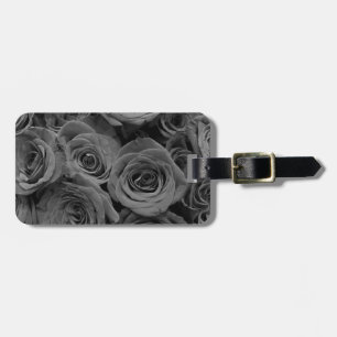 Grijze rozen, grijze bloemenfoto      bagagelabel