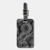 Grijze rozen, grijze bloemfoto bagagelabel (Voorkant verticaal)