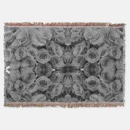 Grijze rozen, grijze bloemfoto deken