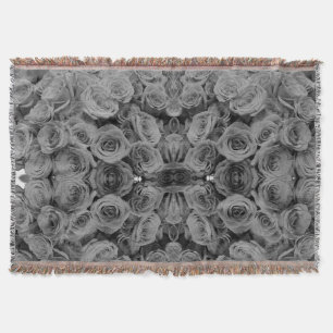 Grijze rozen, grijze bloemfoto deken