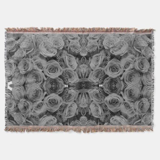 Grijze rozen, grijze bloemfoto deken (Voorkant)