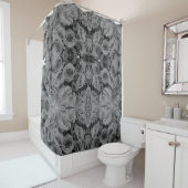 Grijze rozen, grijze bloemfoto douchegordijn (In situ)