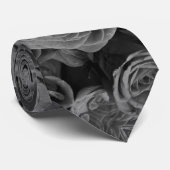 Grijze rozen, grijze bloemfoto stropdas (Opgerold)