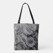 Grijze rozen, grijze bloemfoto tote bag (Achterkant)
