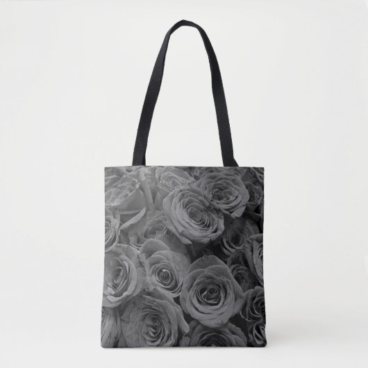 Grijze rozen, grijze bloemfoto tote bag (Voorkant)