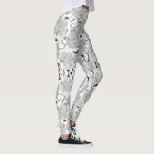 Grijze Rozen Op Witte Leggings (Rechts)