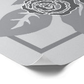 grijze rozen poster (Hoek)