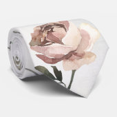 Grijze Rozen Ranunculus Dahlias Wedding Stropdas (Opgerold)