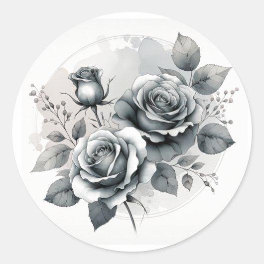 Grijze Rozen Sticker (Voorkant)