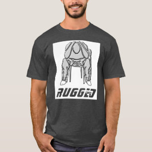 grijze Rugged Geek Man Holding Head   Man voor den T-shirt