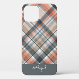 Grijze ruit Elegante script naam Case-Mate iPhone Case