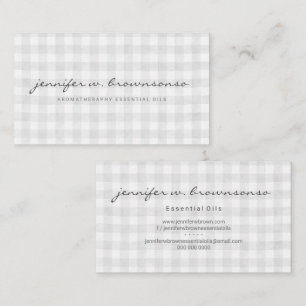 Grijze ruit gingham visitekaartje