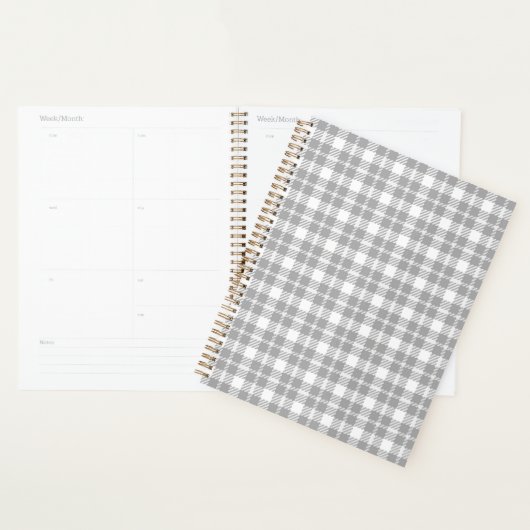 Grijze ruitpatroon planner (Display)