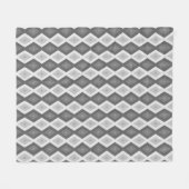Grijze ruitvormige schaduw fleece deken (Voorkant (Horizontaal))