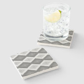 Grijze ruitvormige schaduw stenen onderzetter (Zijkant)