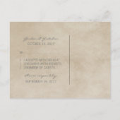 Grijze Rustic Lace RSVP Briefkaart (Achterkant)